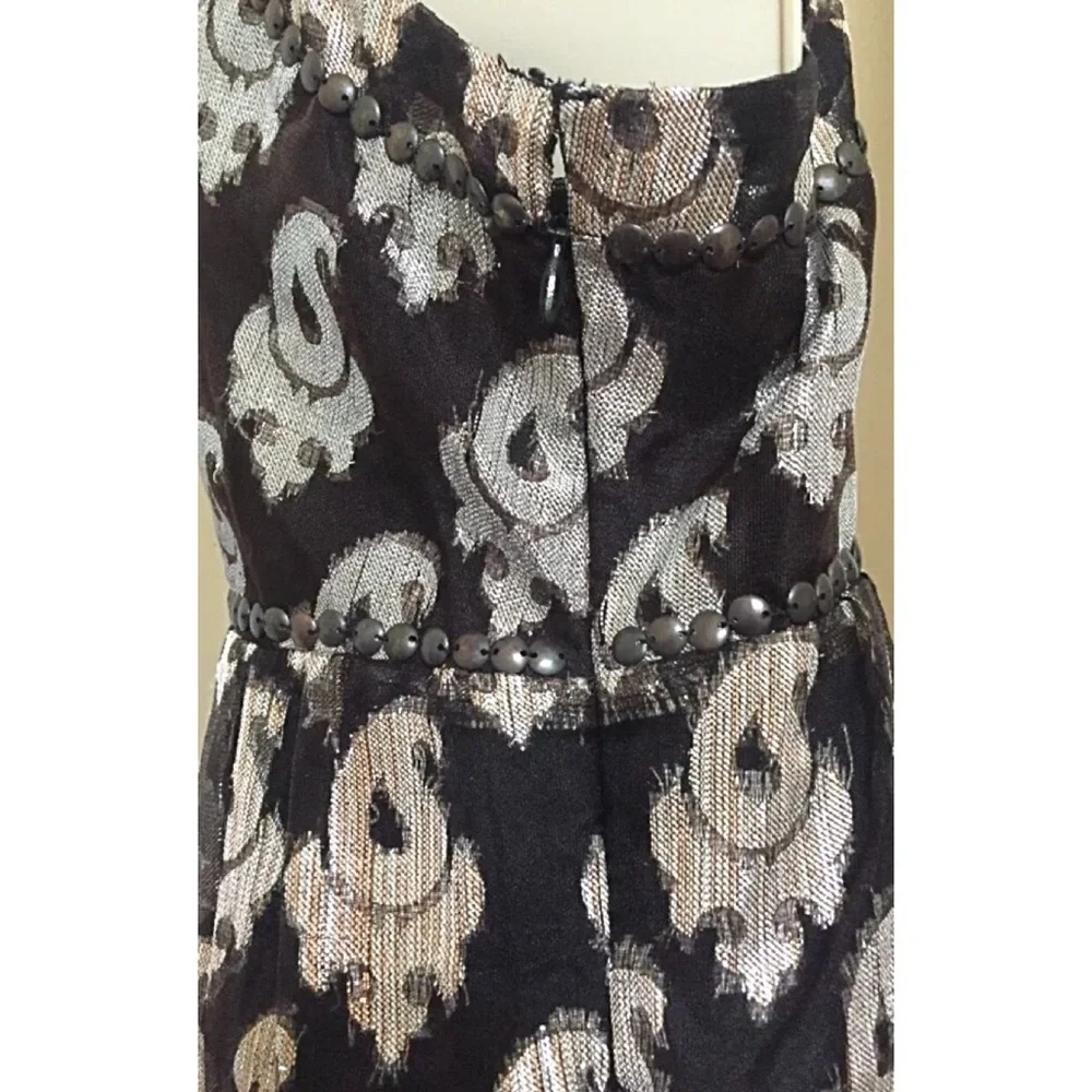 Free People Black & Metallic Paisley Racerback Dress – Size 4